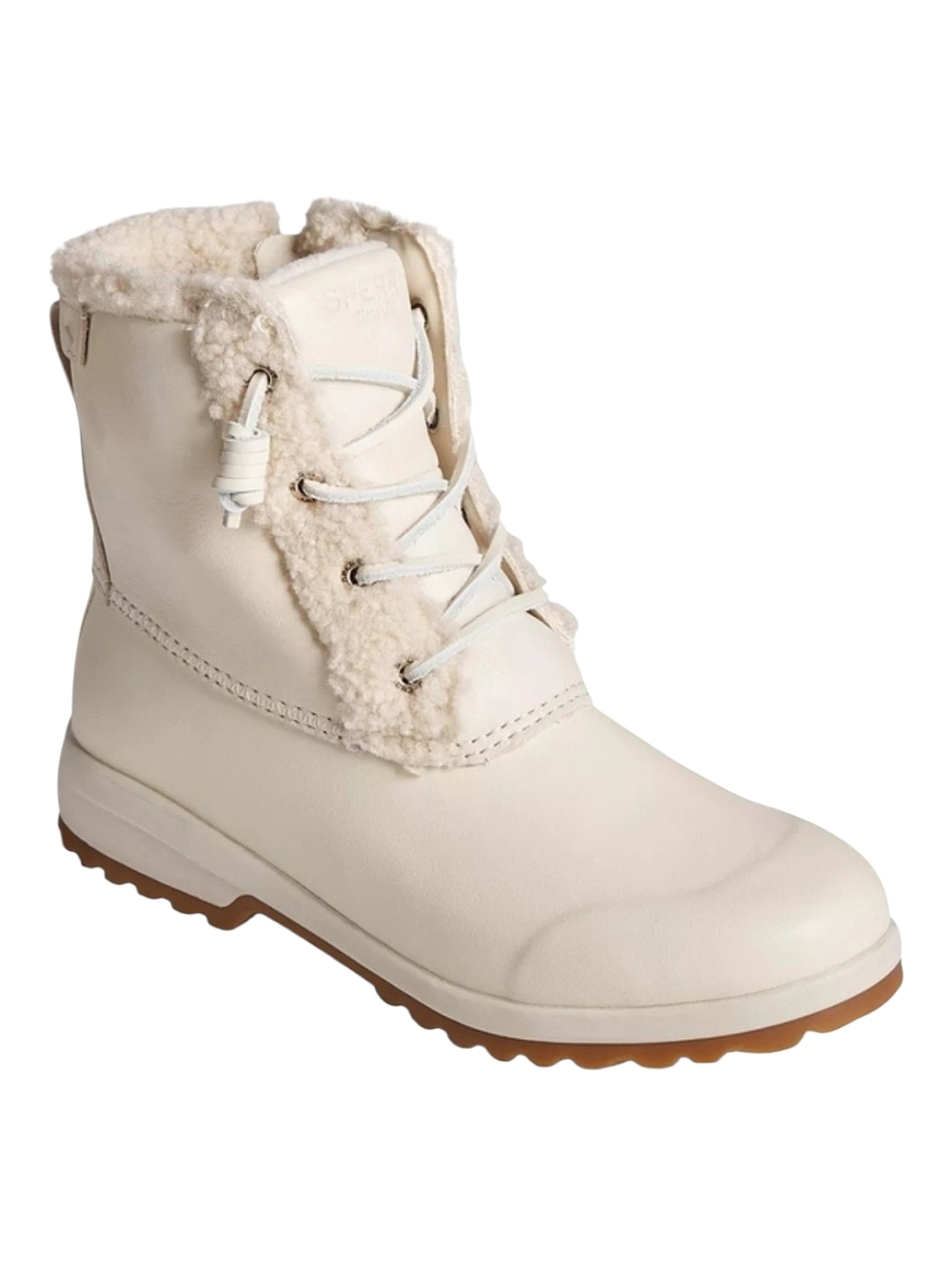 Sperry Maritime Repel Boots Sz 8 Ivory Sherpa Trim Thinsulate LIKE NEW